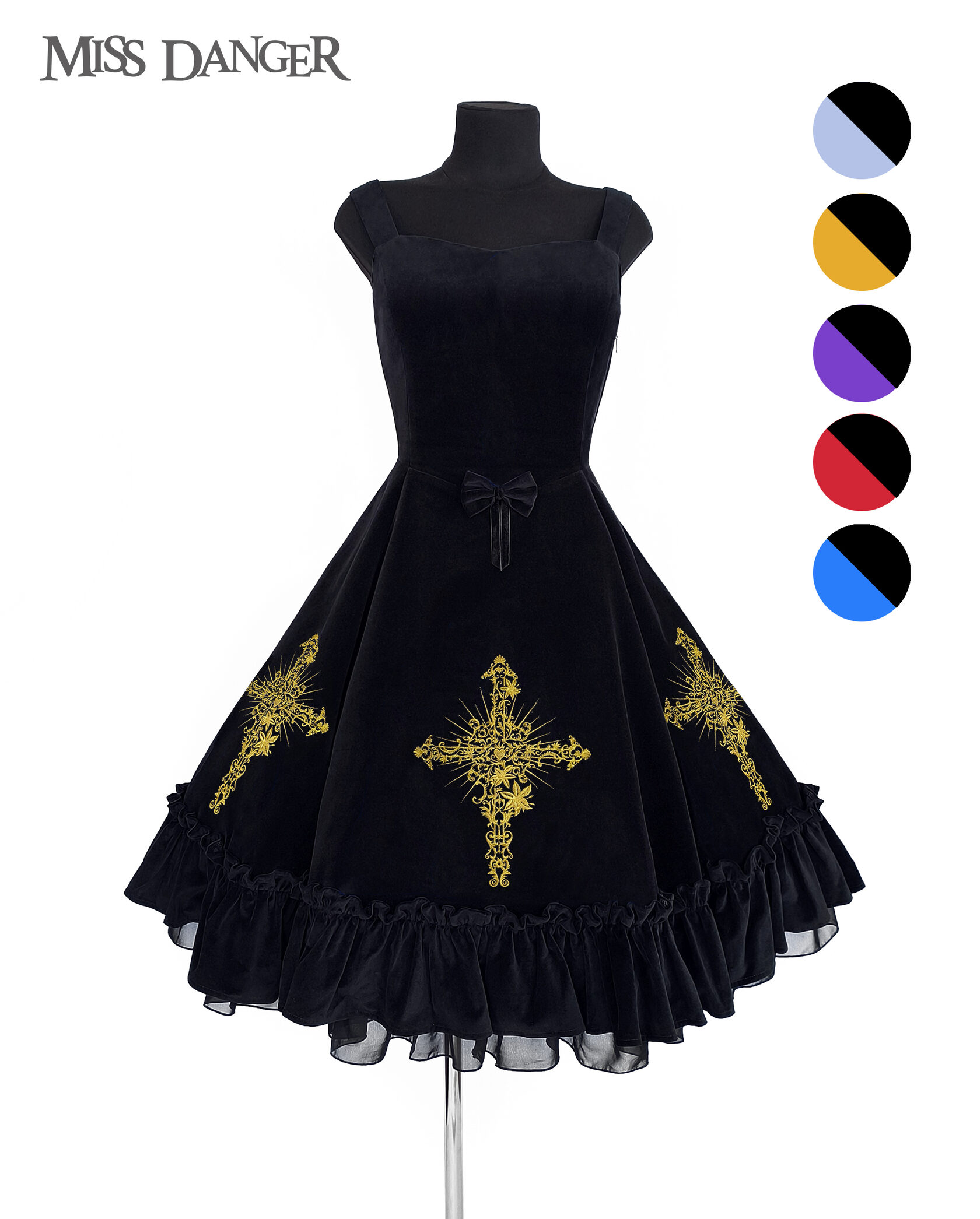 Miss Danger ~ Lilies Gothic Cross JSK by Indie Brand